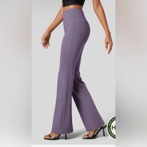 Halara Flex High Waisted Back Pocket Slightly Flare Work Pants Montana Grape L